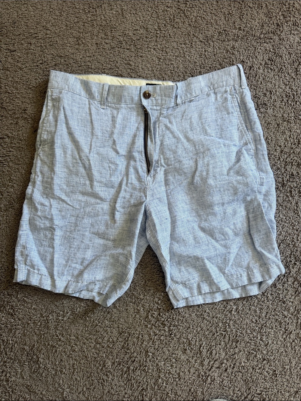 J. Crew Light Blue Men's Casual Linen-Blend Shorts